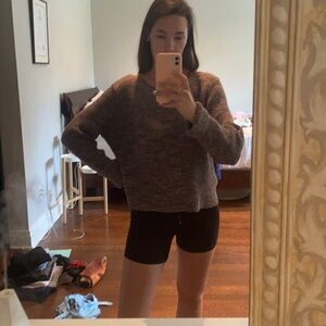 Roots Grey/Brown Knit Sweater 86% cotton